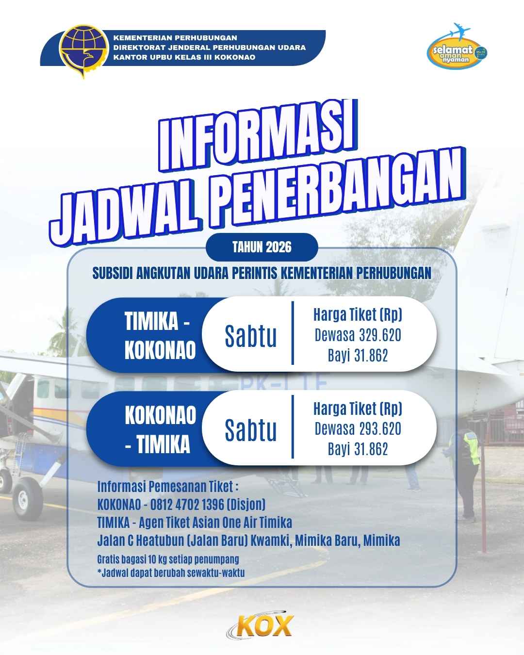 Jadwal Penerbangan Perintis 2026