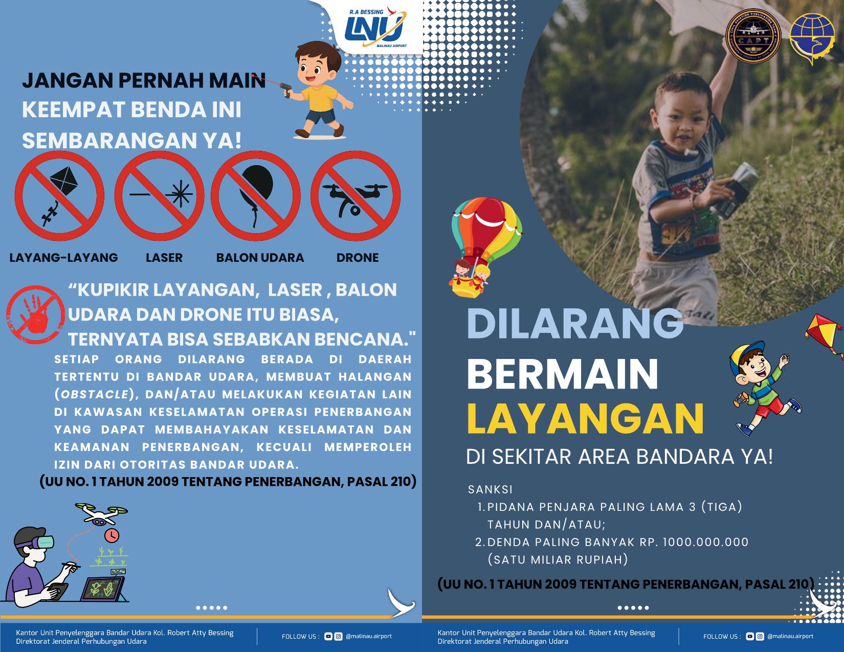 Himbauan Bermain Layang-layang di Area Bandar Udara