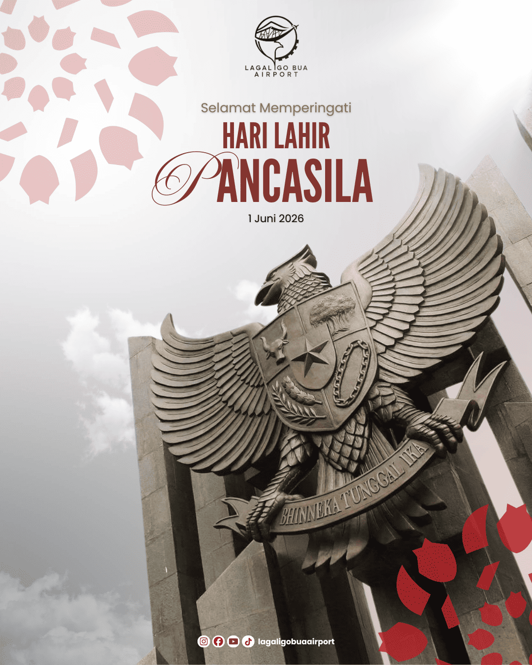 Selamat Memperingati Hari Lahir Pancasila 1 Juni 2026  Melalui semangat persatuan, keadilan, dan kemanusiaan, mari bersama melangkah menuju Indonesia yang lebih maju, inklusif, dan berdaya saing.