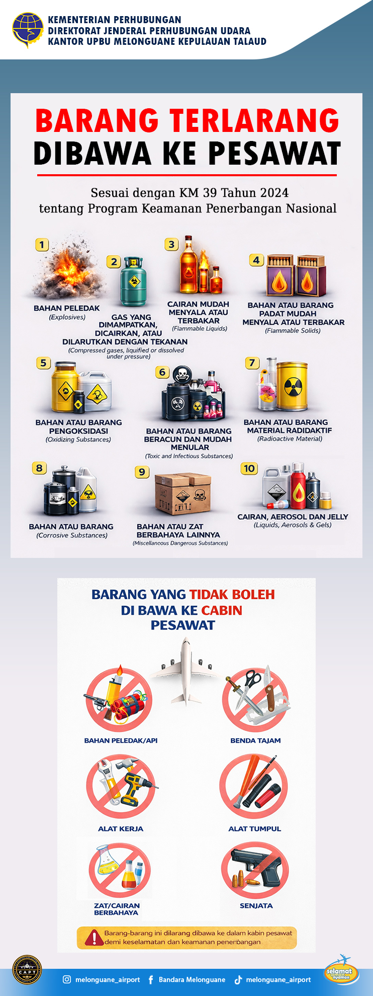 Daftar Barang Terlarang Yang Tidak Boleh Dibawa ke Pesawat Udara
