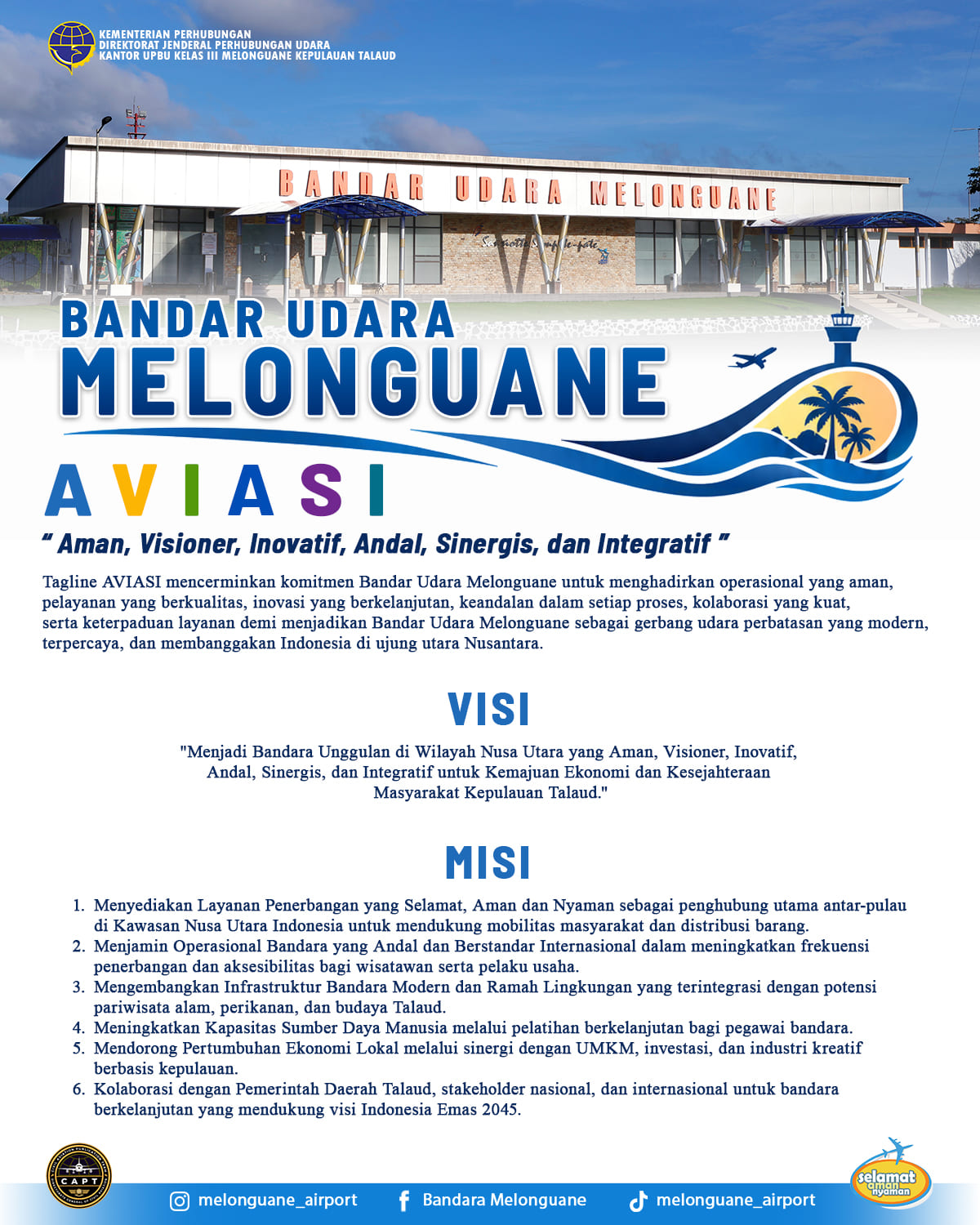 Visi dan Misi Bandara Melonguane