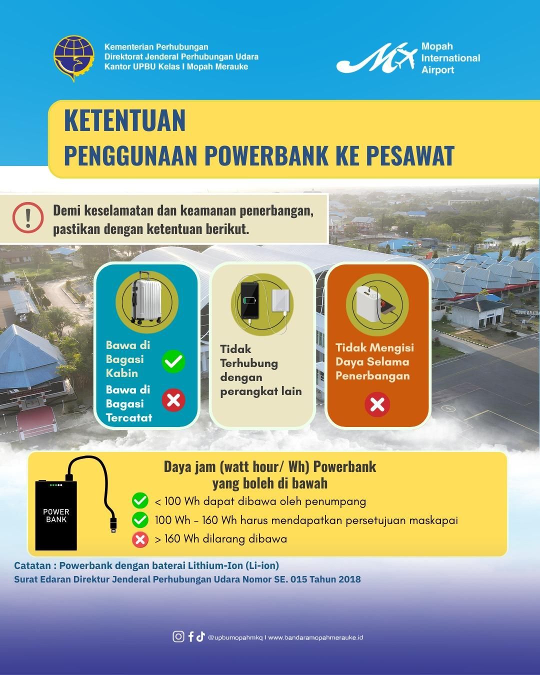 Infografis Kampanye Keselamatan Penerbangan (Power Bank)
