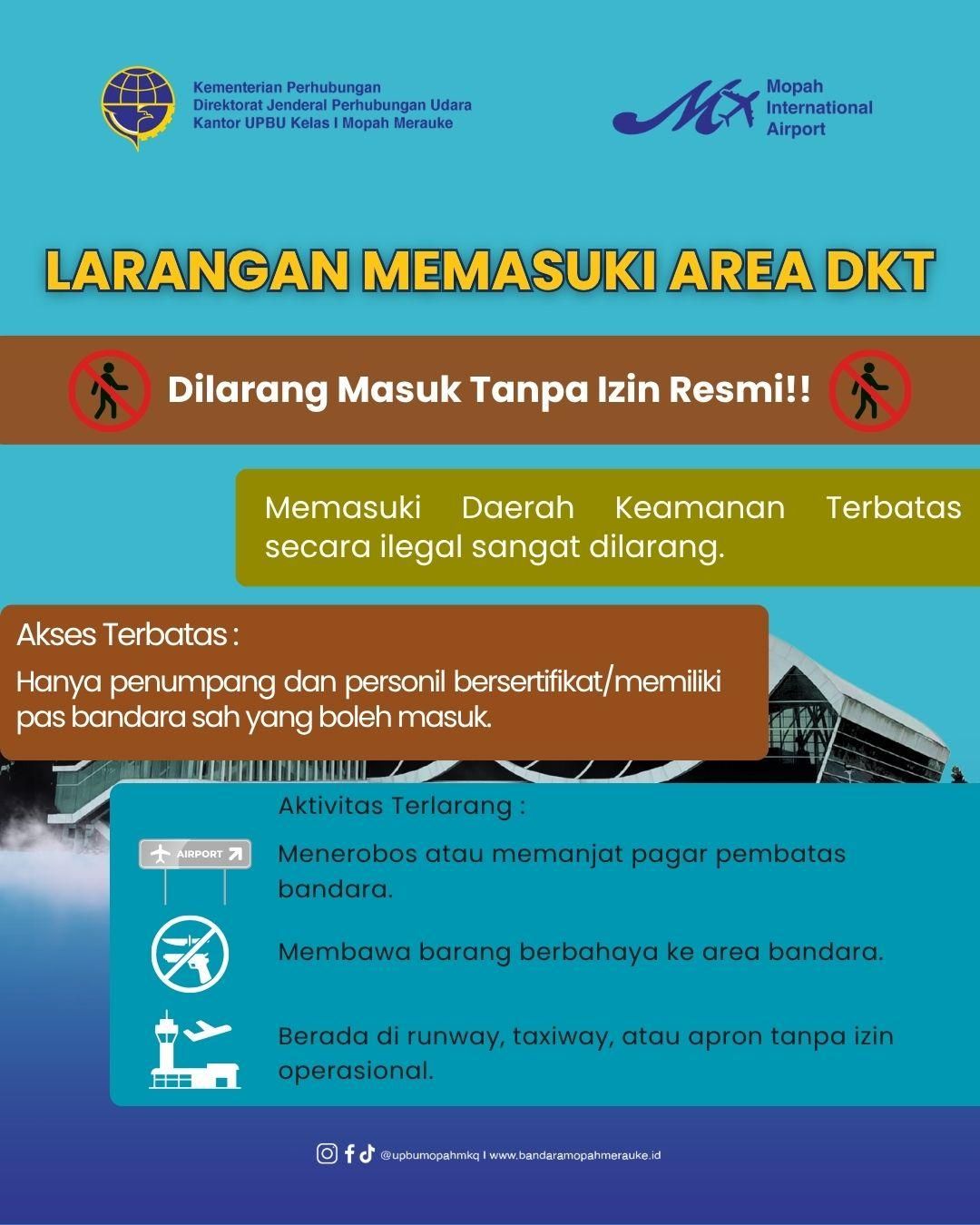 Infografis Larangan Memasuki Daerah Keamanan Terbatas