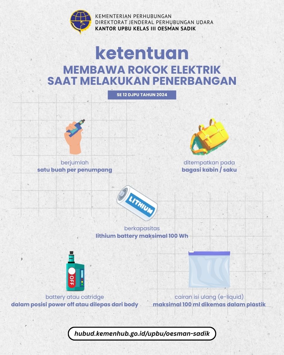 Ketentuan membawa Rokok Elektrik