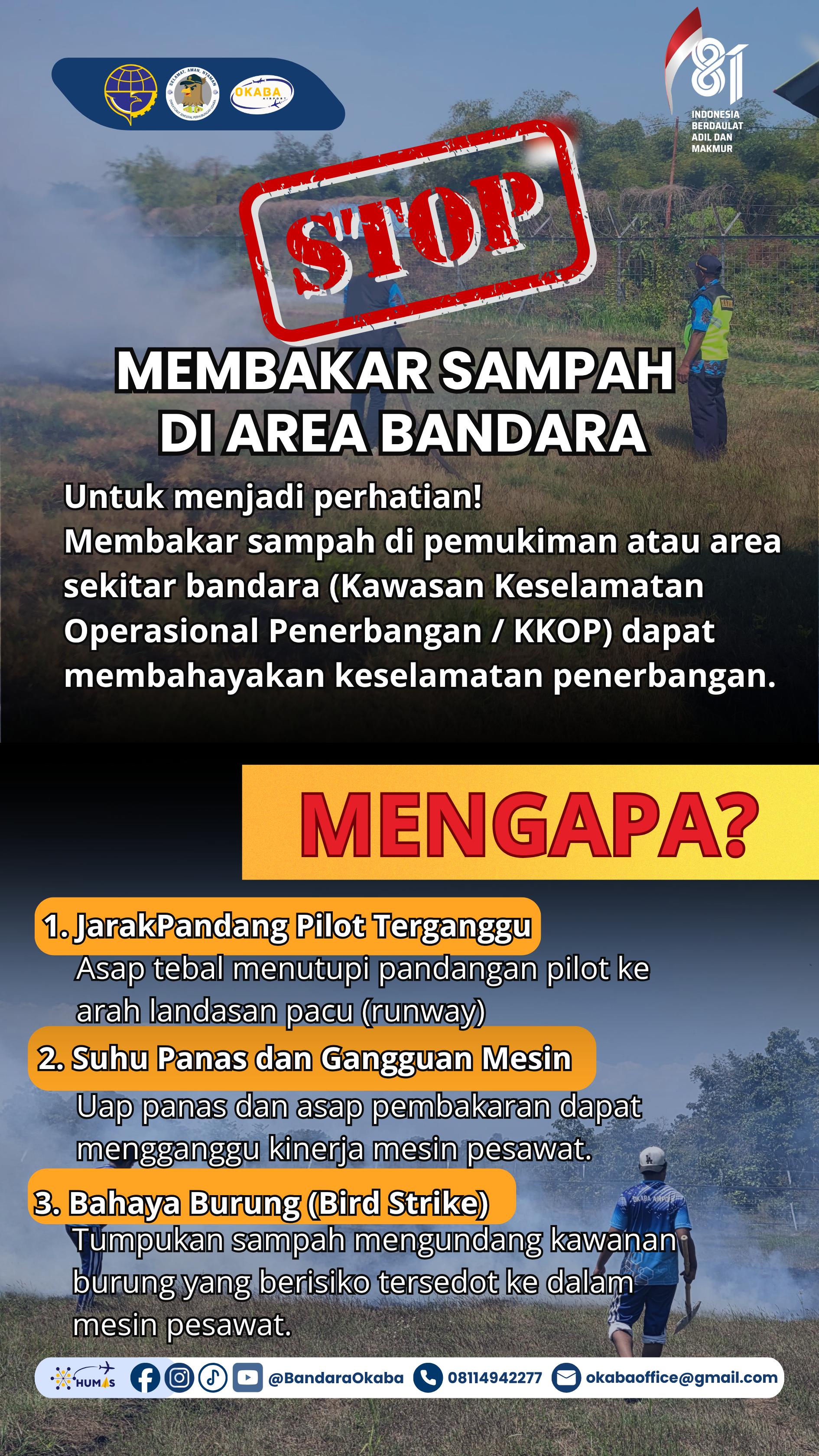 Larangan Membakar Sampah di Sekitar Bandara