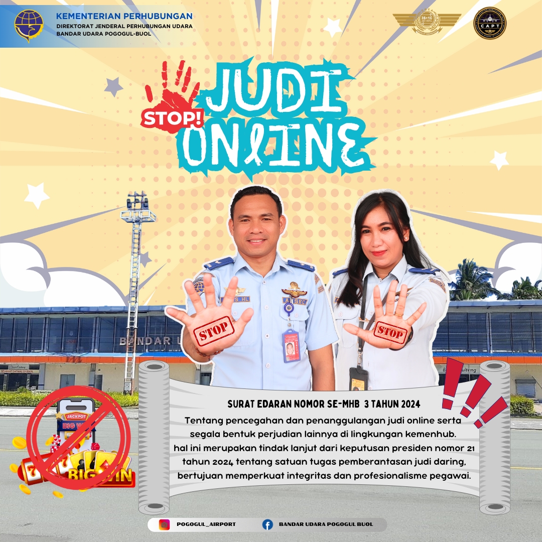 Himbauan Tentang Pencegahan dan Penanggulangan Judi Online serta segala bentuk perjudian lainnya di lingkungan Kemenhub