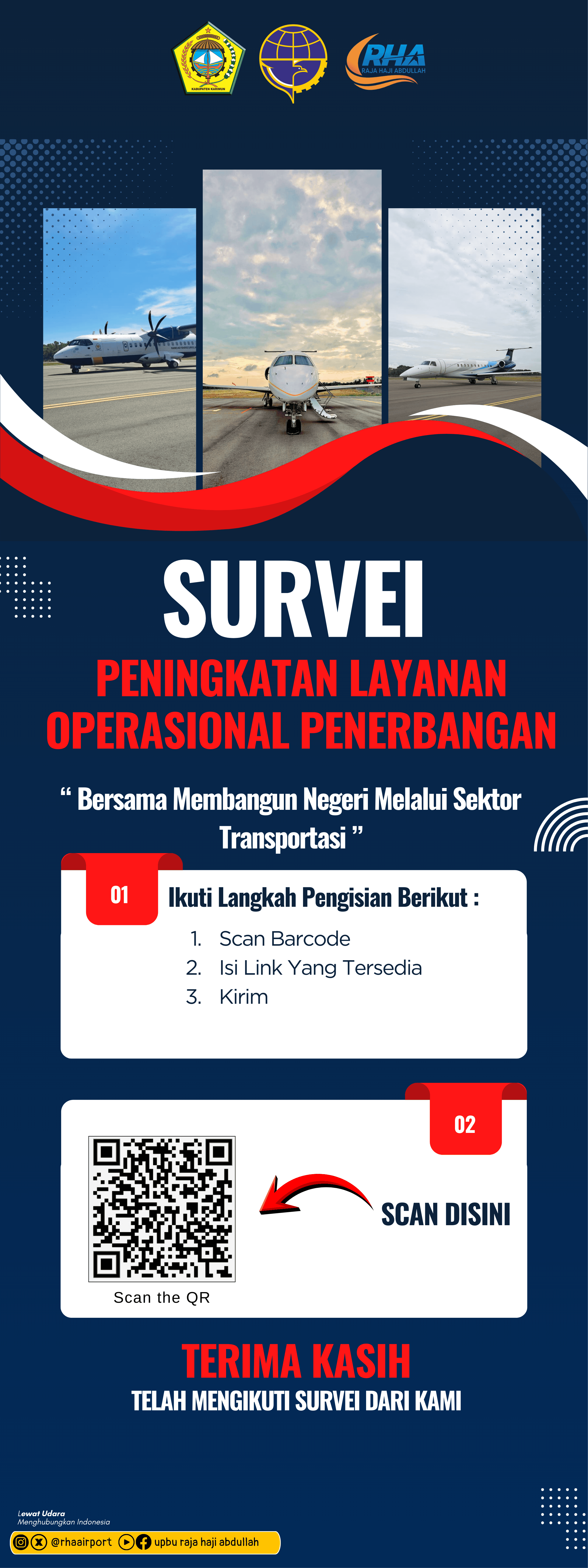 Infografis Survei Peningkatan Layanan Operasional Penerbangan