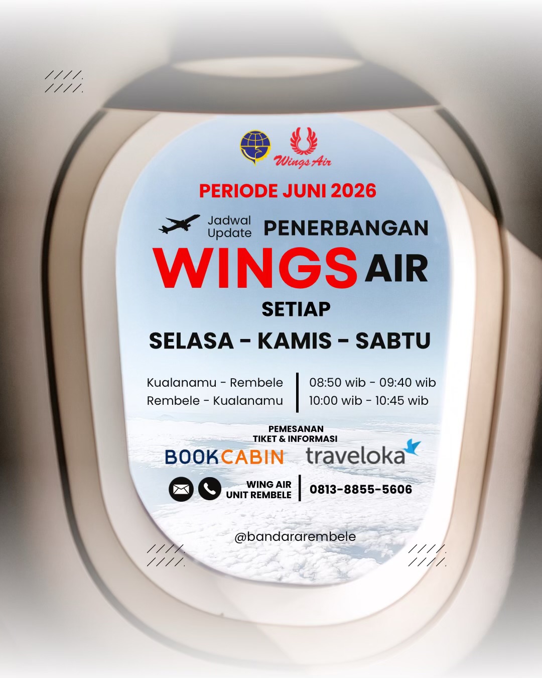 JADWAL PENERBANGAN WINGS AIR BANDARA REMBELE