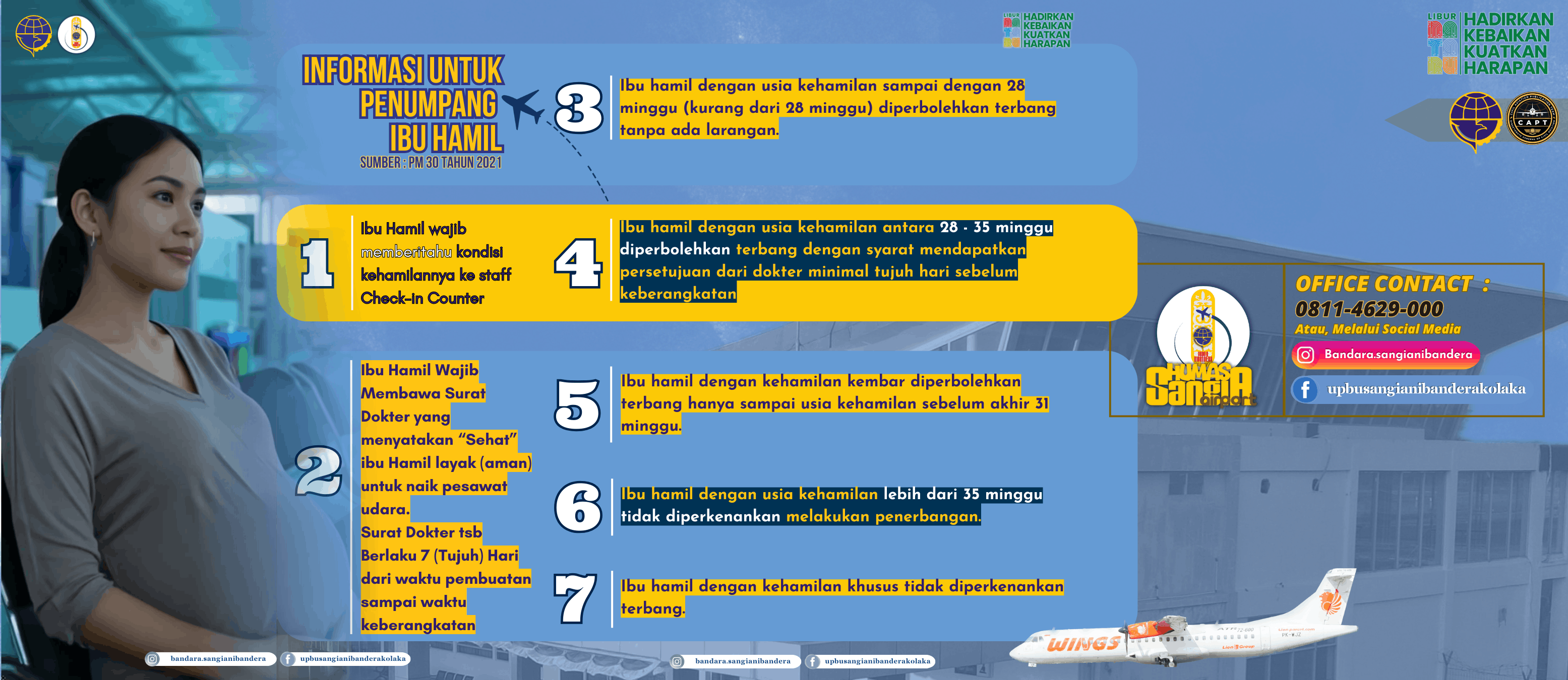 Informasi Prosedur Penumpang Ibu Hamil - Bandar Udara Sangia Nibandera