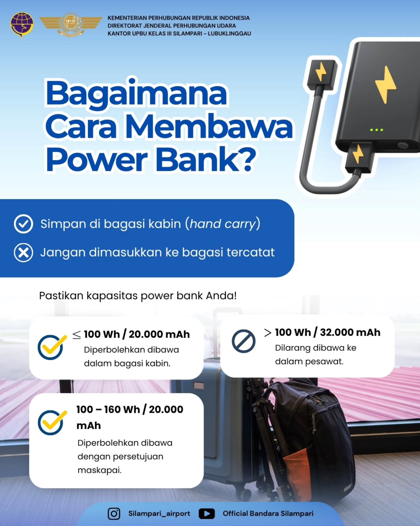 KETENTUAN MEMBAWA POWERBANK DI PESAWAT