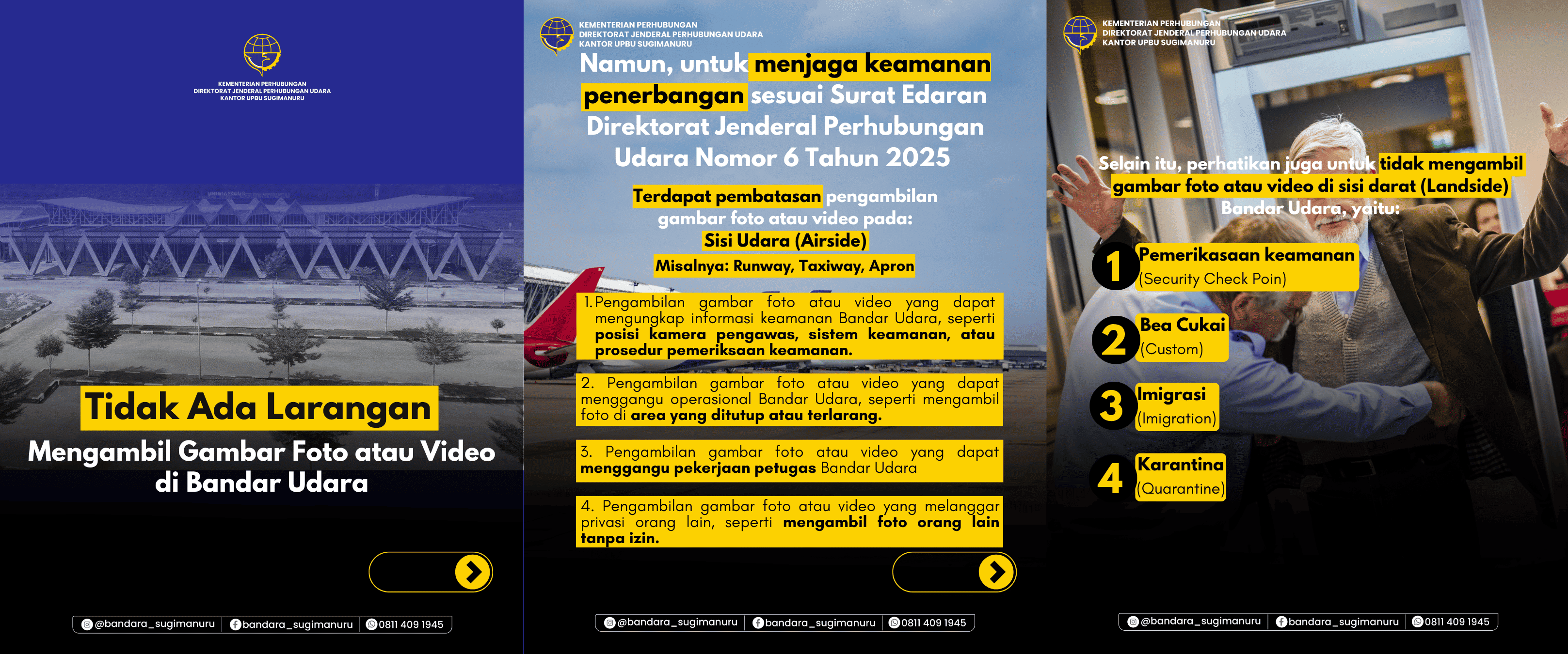 Tidak ada larangan mengambil Foto & Video dalam Bandara