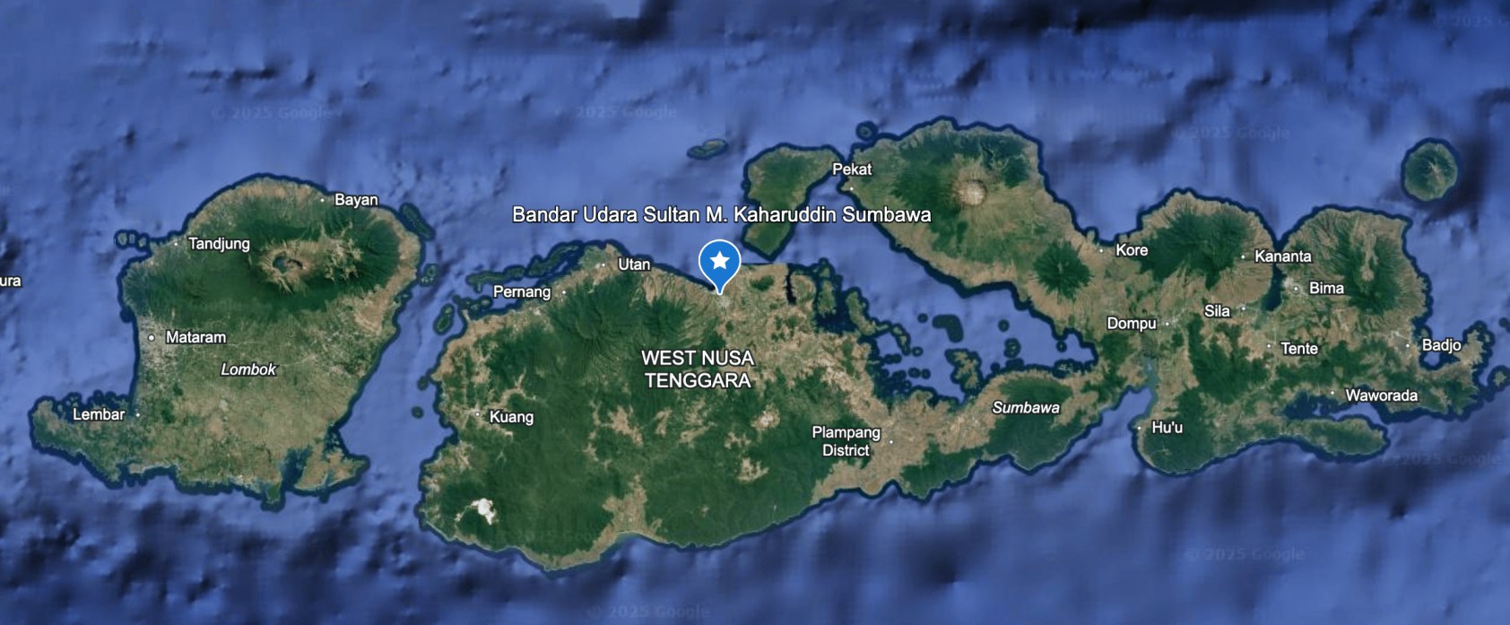 Lokasi Bandara Sultan M. Kaharuddin