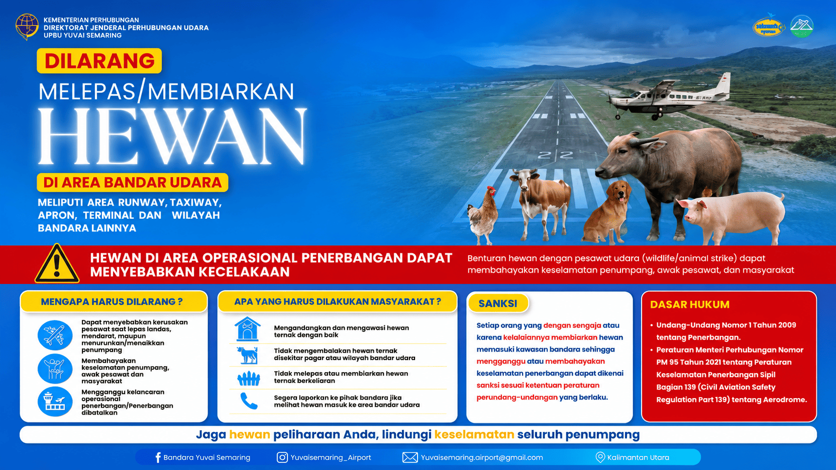 Sosialisasi Larangan Melepas dan Membiarkan Hewan di Area Bandar Udara