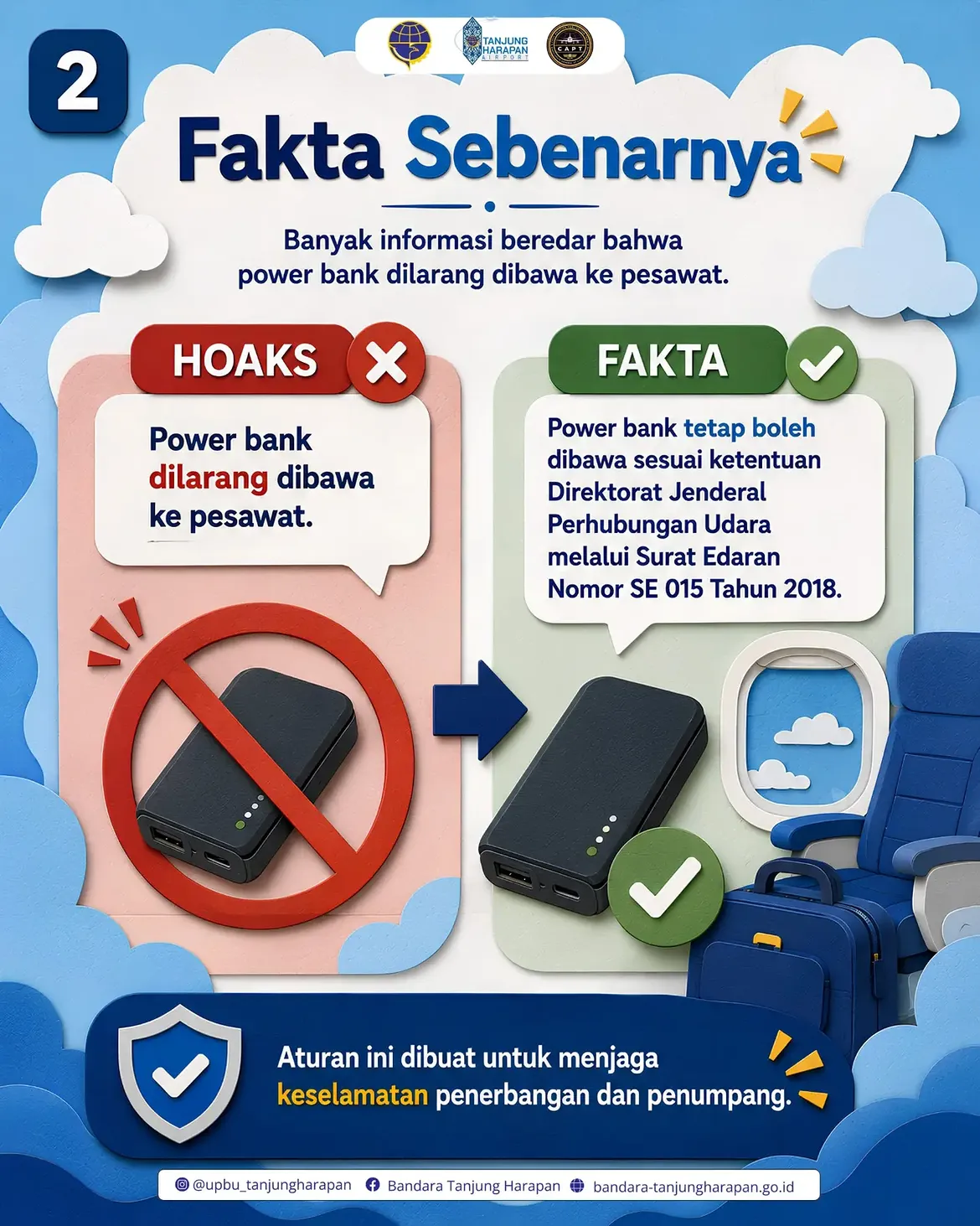 🔋✈️ Jangan Salah Paham! Power Bank BUKAN Dilarang Dibawa ke PesawatBelakangan ini beredar angg.webp