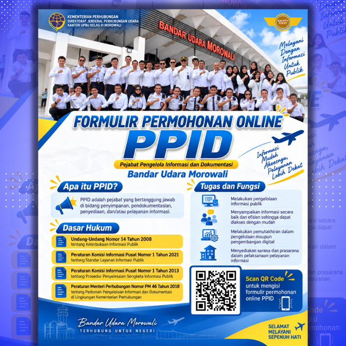 📢 INFORMASI LAYANAN PPID BANDAR UDARA MOROWALI ✈️ Halo, Sobat Aviasi! 👋🏻 Tahukah kamu? PPID (Pejabat Pengelola Infor…