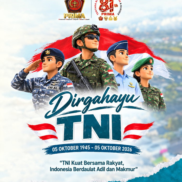 DIRGAHAYU TENTARA NASIONAL INDONESIA KE-81 🇮🇩 05 Oktober 1945 – 05 Oktober 2026 Dengan semangat “TNI Kuat Bersama Rakya…