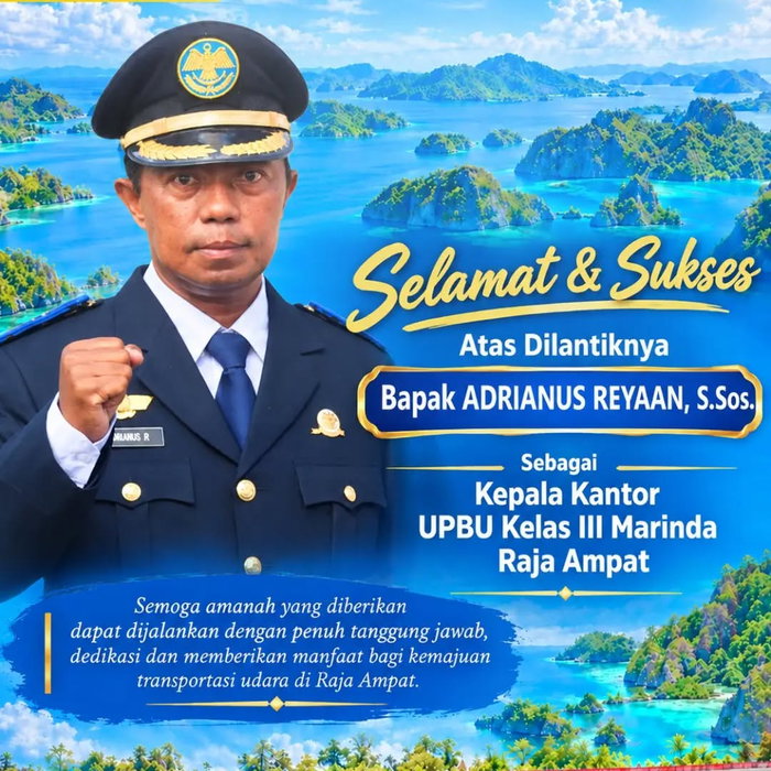 🎉 SELAMAT DAN SUKSES 🎉 Keluarga Besar UPBU Kelas III Marinda Raja Ampat mengucapkan selamat dan sukses kepada: Bapak …