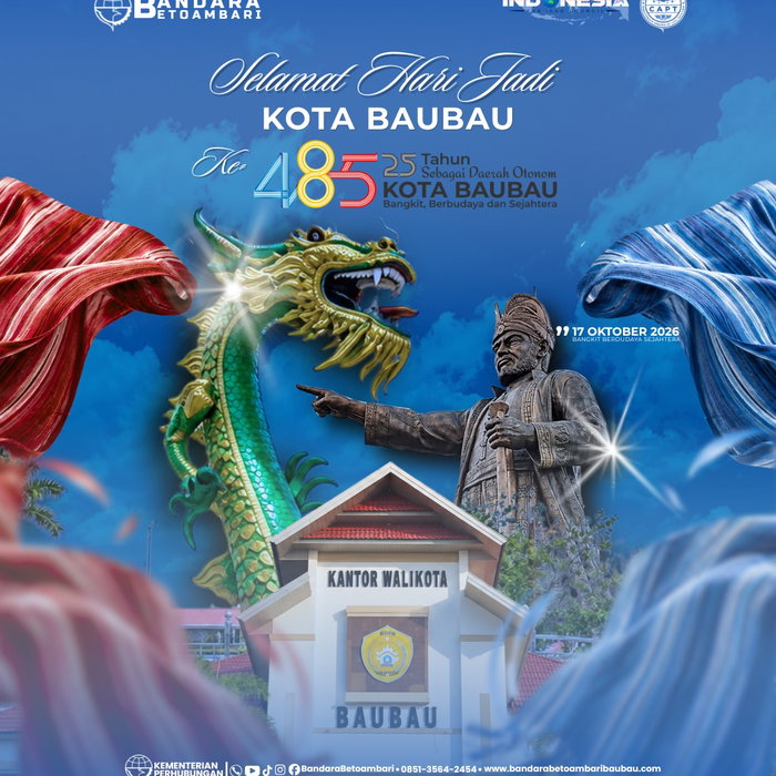 Dirgahayu Kota Baubau! 🎉 Selamat Hari Jadi ke-485 Kota Baubau dan 25 Tahun sebagai Daerah Otonom! Dari tanah Wolio yan…