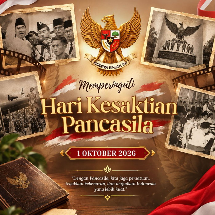 SELAMAT HARI KESAKTIAN PANCASILA 2026 1 Oktober menjadi momentum untuk mengenang sejarah sekaligus memperkuat semangat …