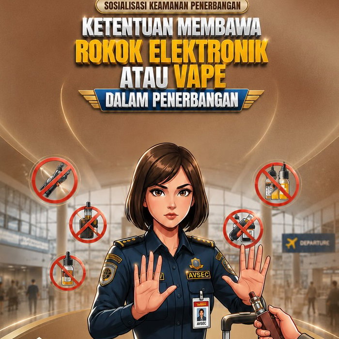 UTAMAKAN KESELAMATAN DALAM PENERBANGAN! Sobat Penerbangan, tahukah Anda? 🚨 Rokok elektronik (vape) dan perangkat sejen…