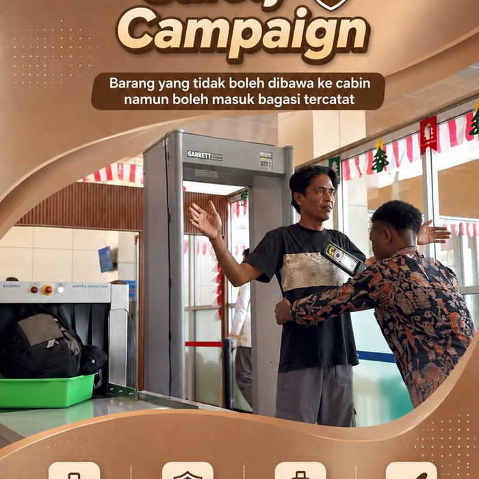 KAMPANYE KESELAMATAN PENERBANGAN Barang yang Tidak Boleh Dibawa ke Kabin, Namun Boleh Masuk Bagasi Tercatat Keselamatan…
