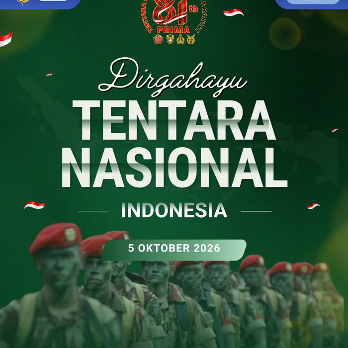 Dirgahayu Ke-81 Tentara Nasional Indonesia! 🇮🇩✨ TNI PRIMA (Profesional, Responsif, Integratif, Modern, Adaptif) bersam…