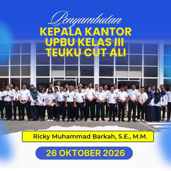 ✈️ Selamat Datang di Bandara Teuku Cut Ali! Keluarga Besar Kantor UPBU Kelas III Teuku Cut Ali mengucapkan selamat data…