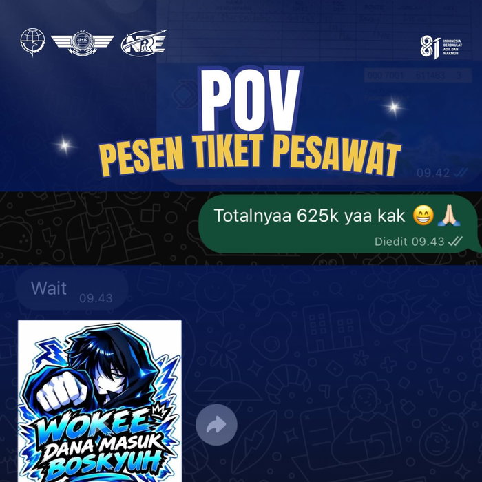 POV : bocil epep pesen tiket pesawat 🙂 Halo KakaDong 👋🏼 Mau pesen tiket pesawat ambon - namrole ? atau namrole - amb…