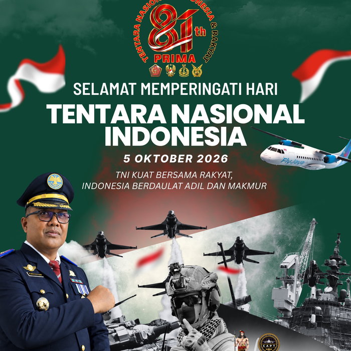 Selamat Memperingati Hari Tentara Nasional Indonesia 5 Oktober 2026 Pimpinan dan Staf Kantor UPBU Kelas III Arung Palak…