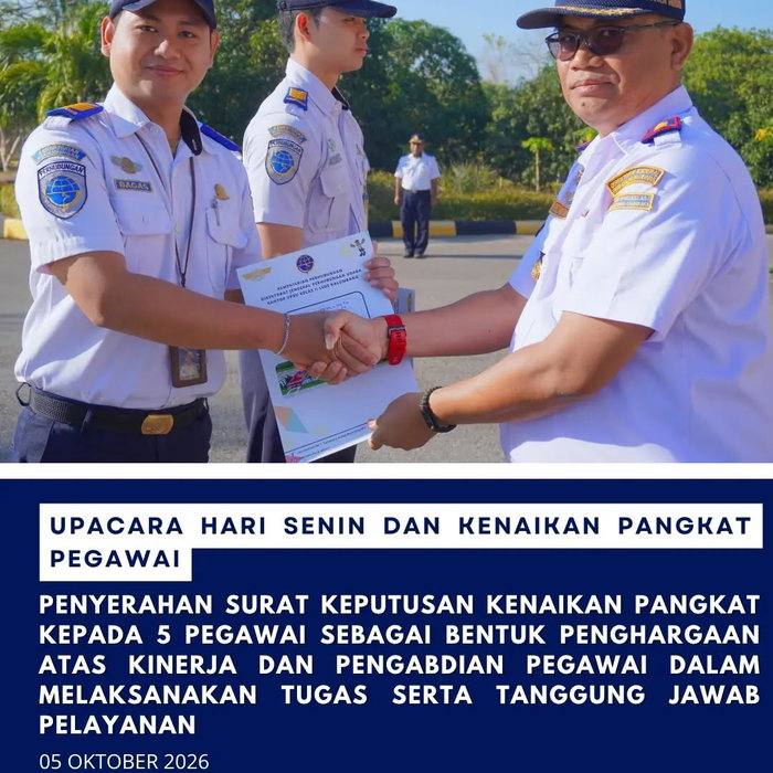 Senin, 5 Oktober 2026, Kantor UPBU Kelas II Lede Kalumbang melaksanakan Upacara Bendera Hari Senin yang dirangkaikan de…