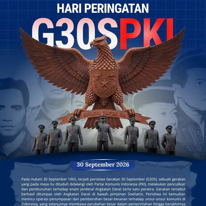 "Jasmerah — Jangan Sekali-kali Melupakan Sejarah." Mengenang gugurnya para Pahlawan Revolusi dalam peristiwa G30S/PKI. …
