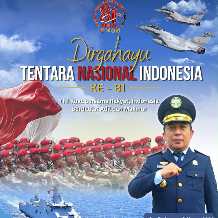 🇮🇩 DIRGAHAYU TNI KE-81 🇮🇩 81 tahun TNI mengabdi untuk negeri, menjaga kedaulatan, dan menjadi garda terdepan dalam memp…