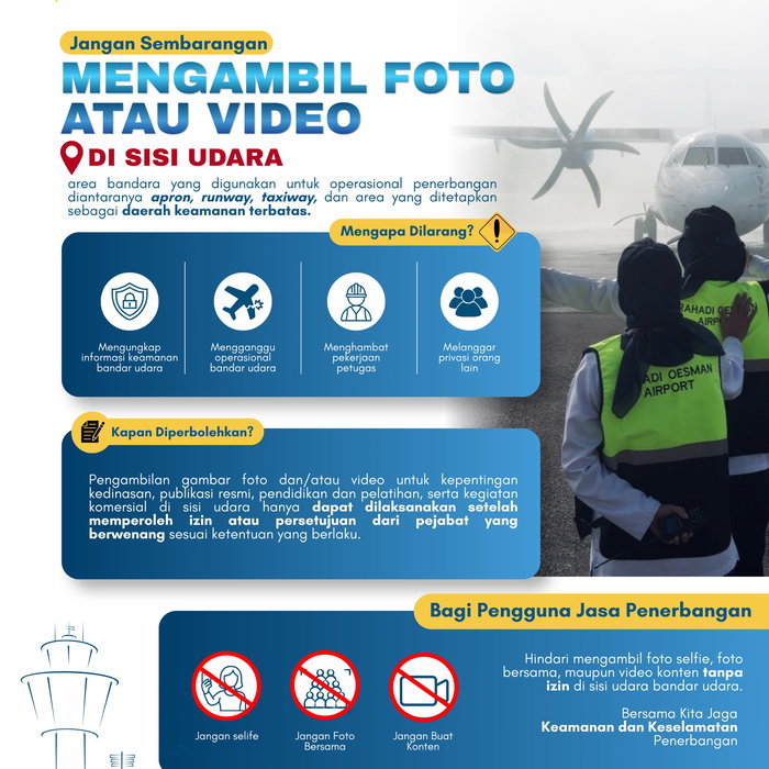 Berdasarkan Surat Edaran Direktur Jenderal Perhubungan Udara Nomor SE-DJPU 06 Tahun 2025, pengambilan gambar di sisi ud…