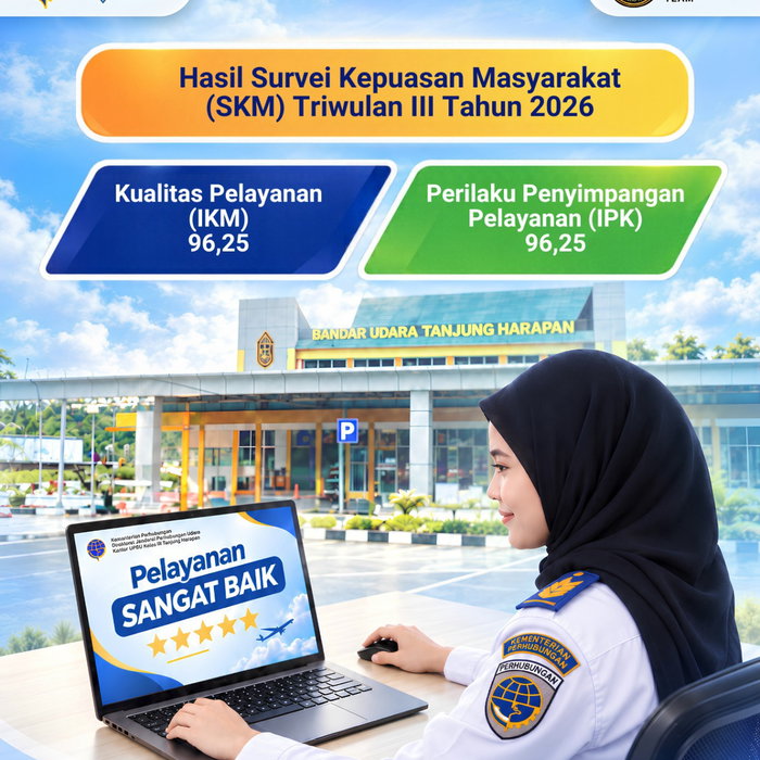 Kegiatan Survei Kepuasan Masyarakat (SKM) kembali dilaksanakan di Bandar Udara Tanjung Harapan periode Triwulan III Tah…
