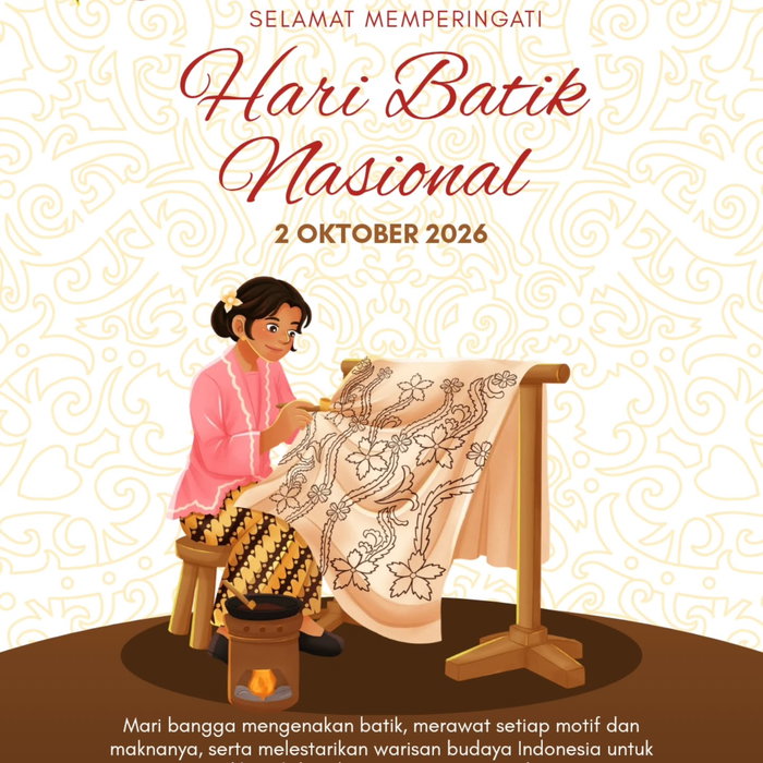 Selamat Hari Batik Nasional 2026. Mari bangga mengenakan batik sebagai wujud kecintaan terhadap budaya Indonesia. Setia…