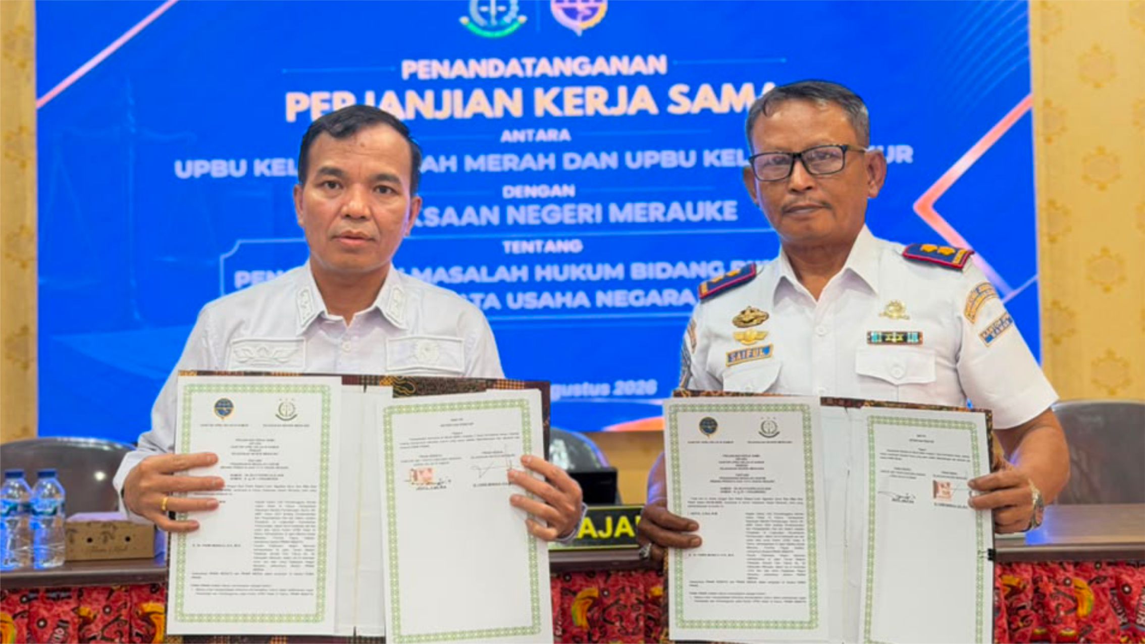 Pelaksanaan Penandatanganan Perjanjian Kerja Sama antara UPBU Kamur  dengan Kejaksaan Negeri Merauke