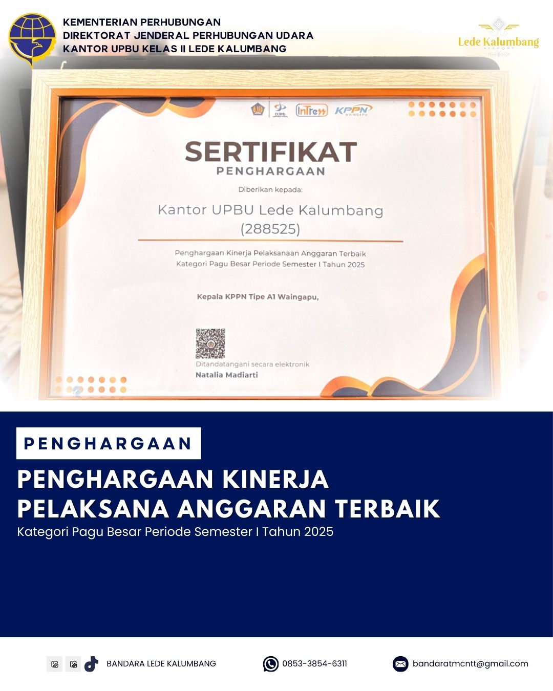 Gambar kegiatan dengan judul PENGHARGAAN KINERJA PELAKSANA ANGGARAN TERBAIK