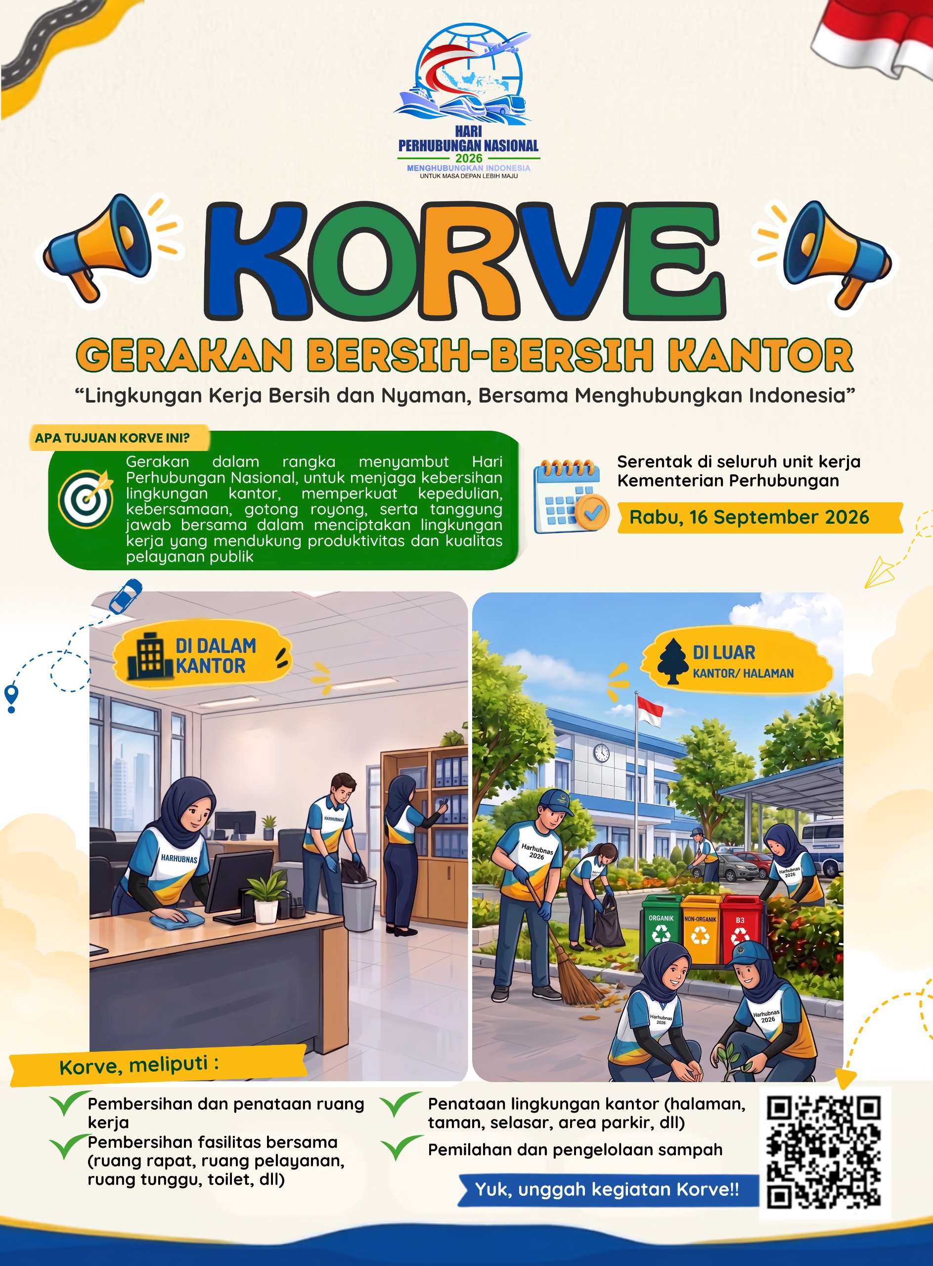 Sambut Hari Perhubungan Nasional dengan Aksi Korve Bersama Bandar Udara Tuanku Tambusai