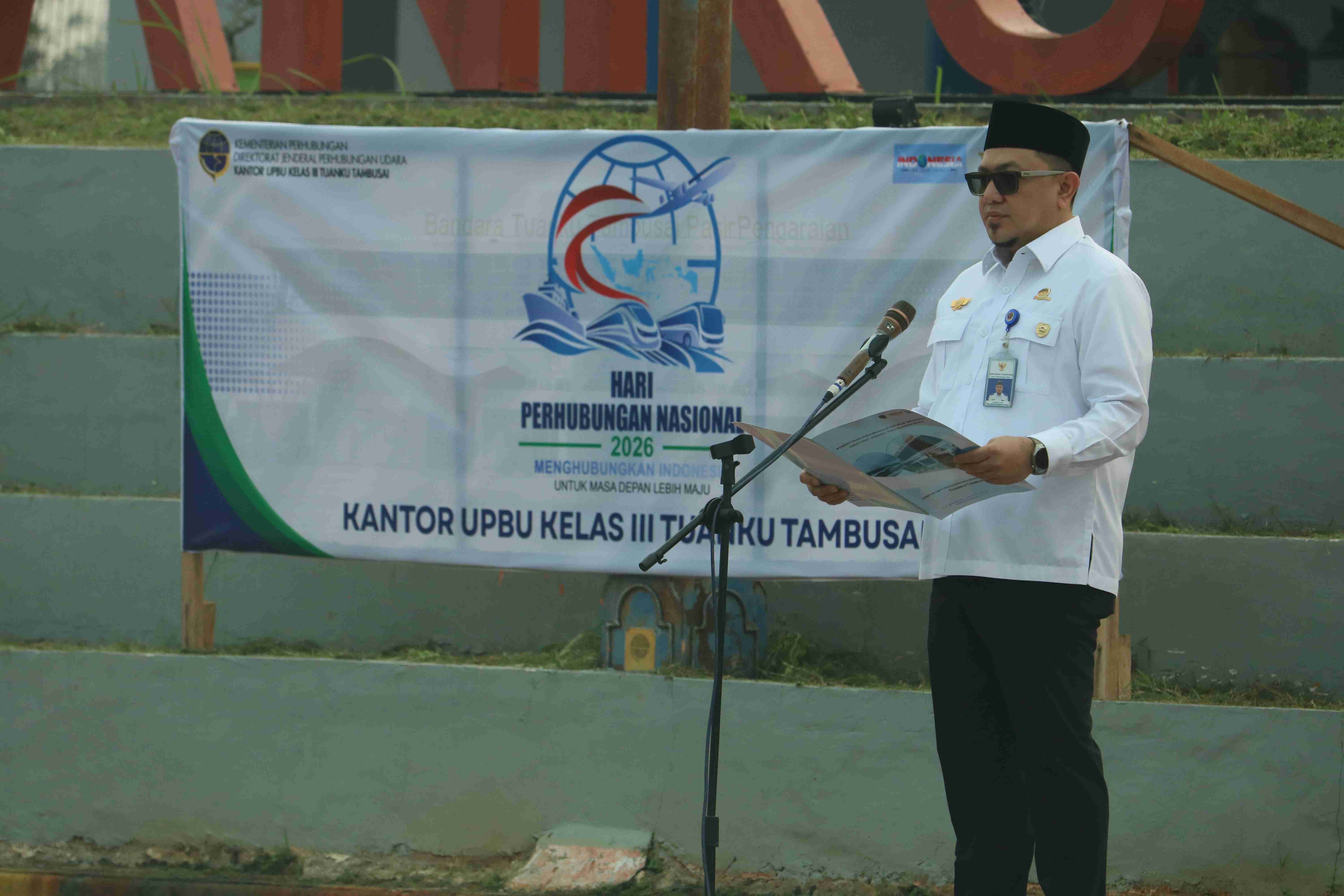 Upacara Peringatan Hari Perhubungan Nasional 2026 di Bandar Udara Tuanku Tambusai