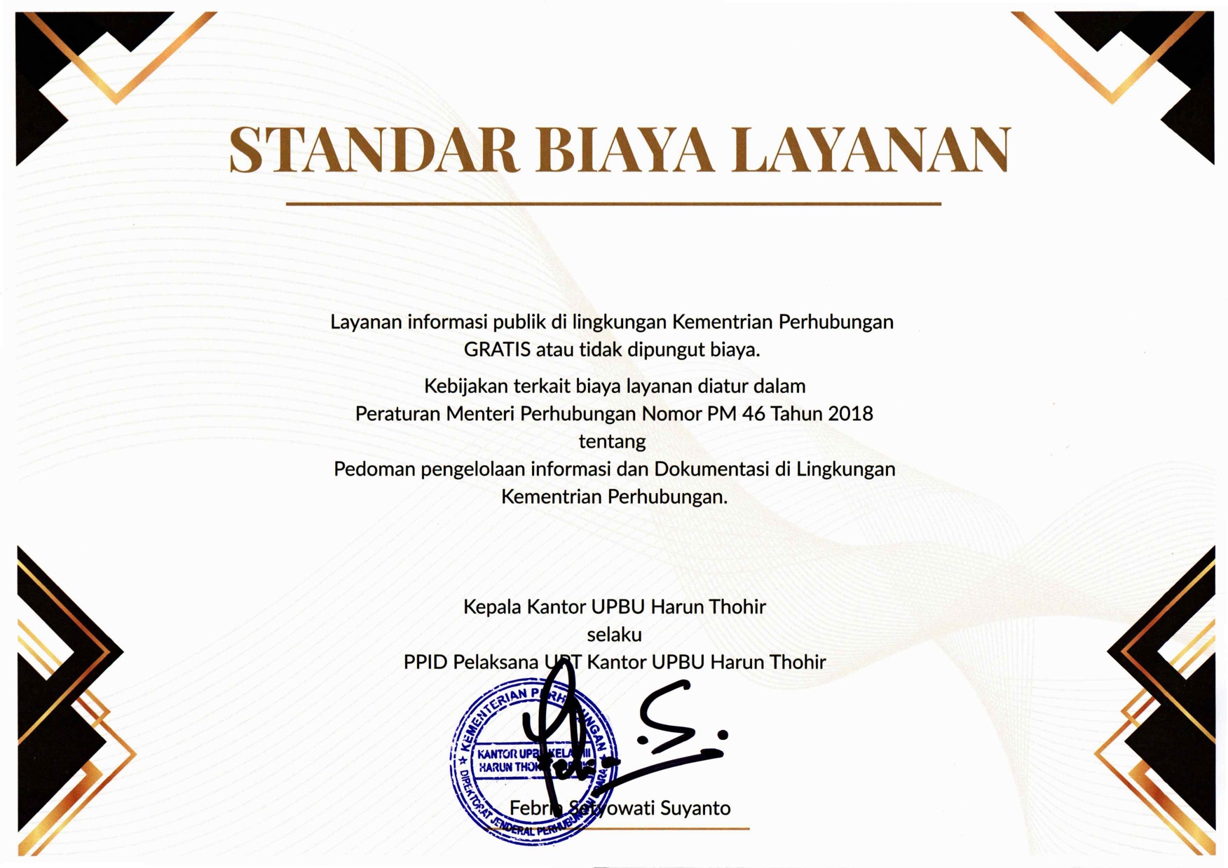 Standar Biaya Pelayanan