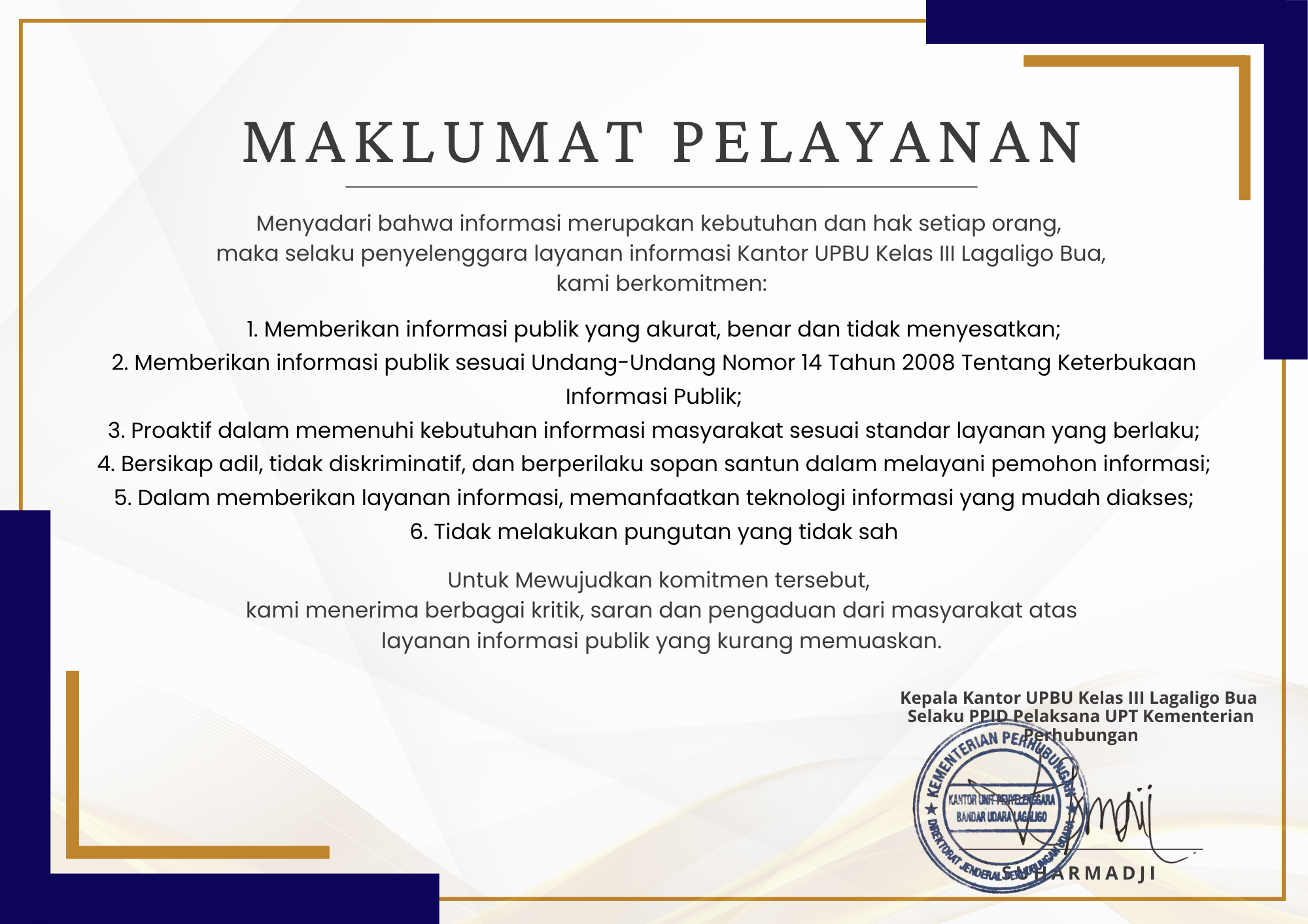 MAKLUMAT PELAYANAN