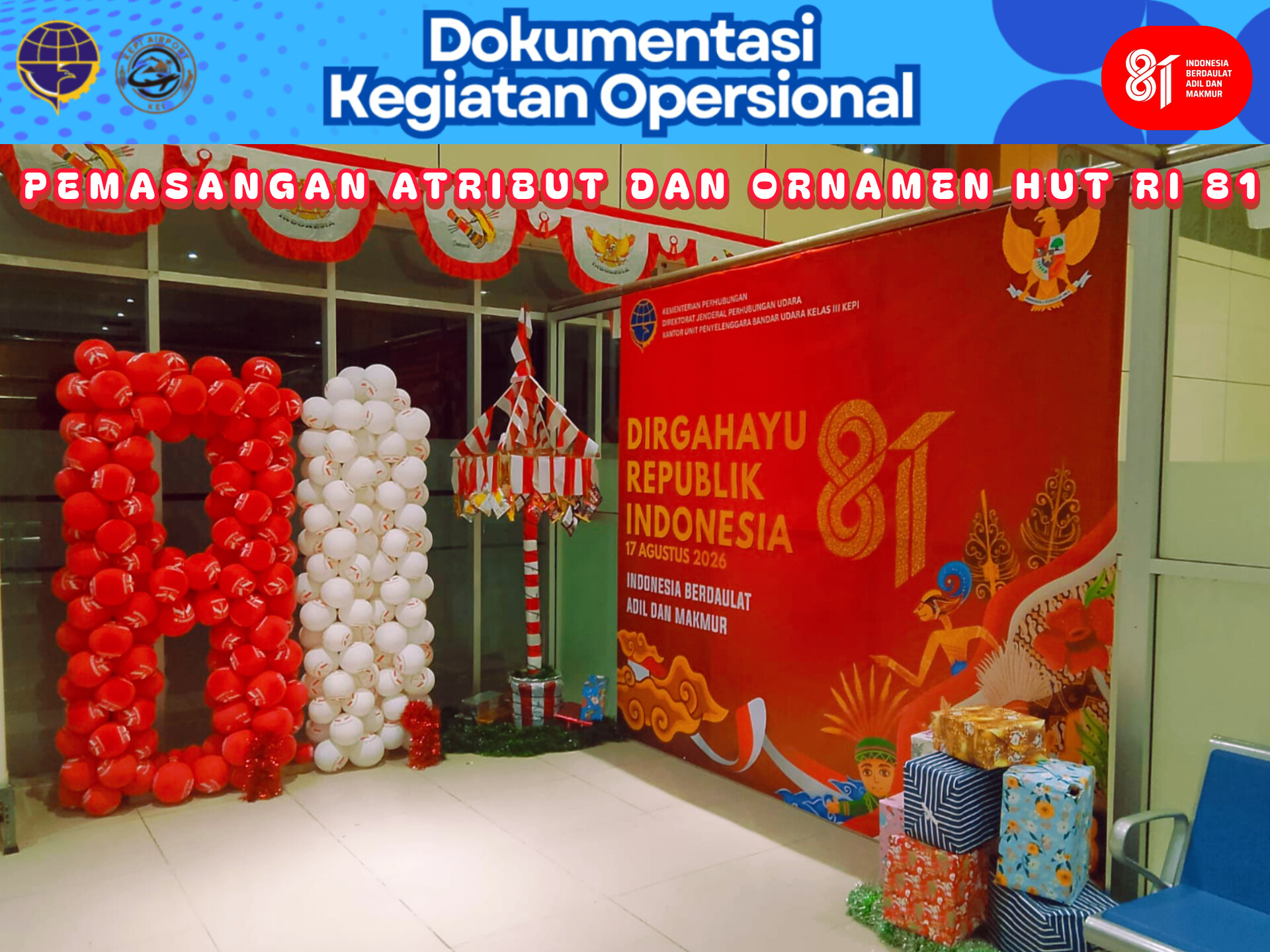 PEMASANGAN ATRIBUT HUT RI 81