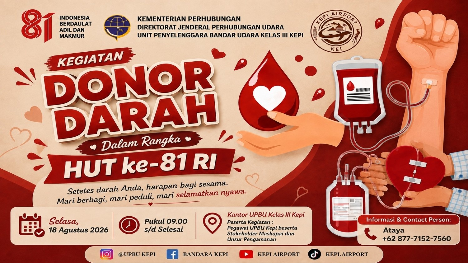 Kegiatan Donor Darah Dalam Rangka HUT RI Ke 81